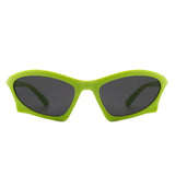 HS1153 - Rectangle Sport Shades Geometric Wrap Around Sunglasses