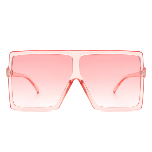 HS1096-1 - Square Oversize Women Flat Top Fashion Sunglasses