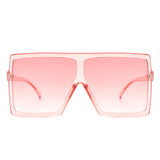 HS1096-1 - Square Oversize Women Flat Top Fashion Sunglasses
