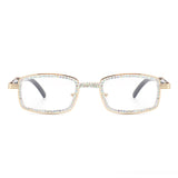 J2030 - Rectangle Retro Glitter Vintage Square Fashion Sunglasses