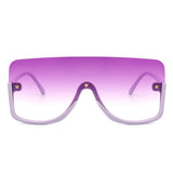 S2105 - Women Oversize Half Frame Retro Square Fashion Sunglasses
