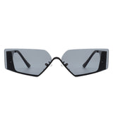 J2035 - Square Geometric Rimless Irregular Frameless Fashion Sunglasses