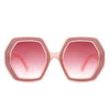 HS2093 - Women Oversize Polygonal Fashion Square Sunglasses
