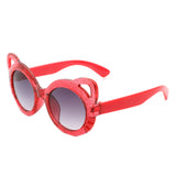 HK2031 - Girls Round Shaped Devil-Cat Ear Toddler Kids Wholesale Sunglasses