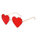 HW2038 - Rimless Heart Shape Tinted Women Fashion Sunglasses