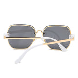J3004 - Geometric Square Retro Metal Fashion Designer Sunglasses