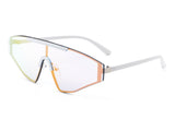 HW3005 - Geometric Flat Top Rectangle Tinted Shield Designer Fashion Sunglasses