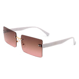 S2113 - Rectangle Retro Rimless Tinted Fashion Square Wholesale Sunglasses