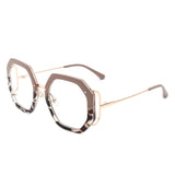 HBJ2101 - Round Geometric Circle Polygon Blue Light Blocker Glasses