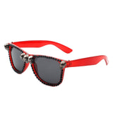 HS1171 - Rhinestone Gothic Skull Square Wholesale Sunglasses