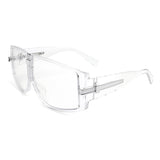 HS18050 - Retro Flat Top Oversize Curved Fashion Sunglasses