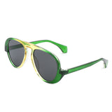 HS1207 - Futuristic Fashion Chunky Vintage Inspired Aviator Wholesale Sunglasses