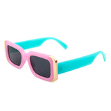 HS2089 - Rectangle Narrow Fashion Tinted Square Sunglasses