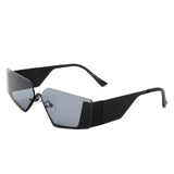 J2035 - Square Geometric Rimless Irregular Frameless Fashion Sunglasses