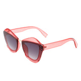 HS1138 - Women Square Fashion Irregular Cat Eye Sunglasses