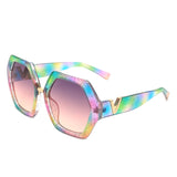 HS2124 - Women Geometric Fashion Square Hexagonal Oversize Wholesale Sunglasses