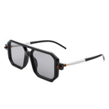HS2065 - Retro Square Flat Top Brow-Bar Fashion Sunglasses