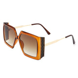 HS2062 - Women Oversize Retro Square Large Fashion Sunglasses