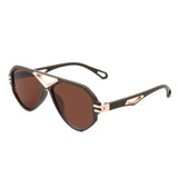 HS2057 - Geometric Retro Round Vintage Fashion Aviator Sunglasses