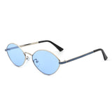 HJ2021 - Oval Retro Geometric Round Metal Glitter Fashion Sunglasses