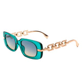 HS2110 - Square Modern Chain Link Design Fashion Chic Sunglasses