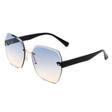 HW2016 - Oversize Square Geometric Rimless Tinted Fashion Sunglasses