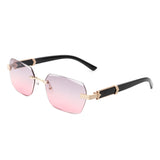 HW2020 - Rectangle Retro Rimless Tinted Fashion Square Wholesale Sunglasses