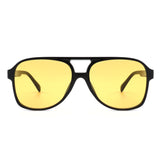 HS1085 - Retro Oversize Brow-Bar Fashion Aviator Sunglasses