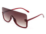 HS1004 - Oversize Half Frame Retro Square Fashion Wholesale Sunglasses