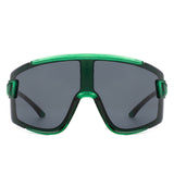 S2117 - Oversize Sporty Square Chunky Shield Sunglasses