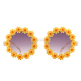 HK1027 - Girls Cute Daisy Flower Design Kids Children Wholesale Sunglasses