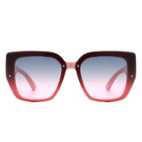 HS2123 - Women Square Tinted Oversize Chunky Fashion Wholesale Sunglasses
