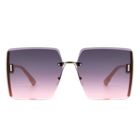 HW2029 - Square Oversize Half Frame Fashion Women Sunglasses