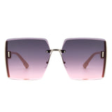 HW2029 - Square Oversize Half Frame Fashion Women Sunglasses