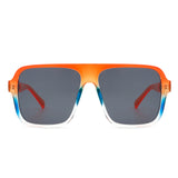 HS2058 - Retro Square Aviator Style Vintage Flat Top Sunglasses