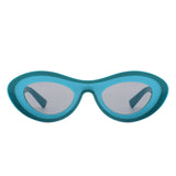 S2123 - Oval Retro Vintage Inspired Round Tinted Fashion Sunglasses