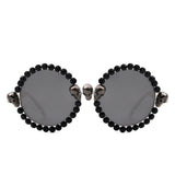 HS1170 - Round Retro Gothic Rhinestone Skull Punk Party Wholesale Sunglasses