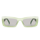 HS2075 - Retro Narrow Rectangle Flat Top Slim Fashion Sunglasses