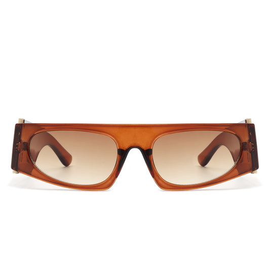 HS2138 - Rectangle Chic Oval Lens Chunky Fashion Wholesale Sunglasses
