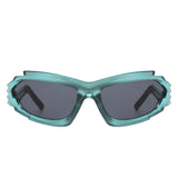 HS2129 - Futuristic Rectangle Geometric Chunky Sport Wholesale Sunglasses