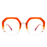 HBJ2101 - Round Geometric Circle Polygon Blue Light Blocker Glasses