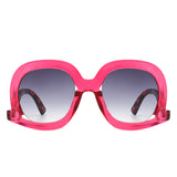 HS1186 - Women Round Oversize Geometric Irregular Fashion Wholesale Sunglasses