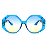 S2103 - Women Round Circle Geometric Fashion Oversize Sunglasses