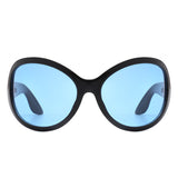 S1212 - Women Oversize Round Wraparound Fashion Wholesale Sunglasses