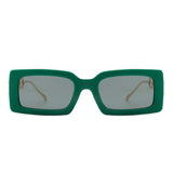 HS2100 - Square Flat Top Chain Link Temple Design Fashion Sunglasses