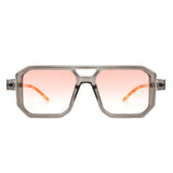 HS2065 - Retro Square Flat Top Brow-Bar Fashion Sunglasses