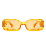 HS1100 - Rectangle Narrow Retro 90s Fashion Tinted Square Sunglasses