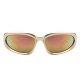 HS1152-1 - Sporty Rectangle Oval Y2K Wrap Around Unisex Fashion Sunglasses