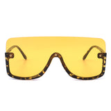 S2105 - Women Oversize Half Frame Retro Square Fashion Sunglasses