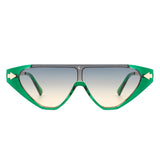 HS2063 - Triangle Mod Irregular Fashion Vintage Geometric Retro Sunglasses